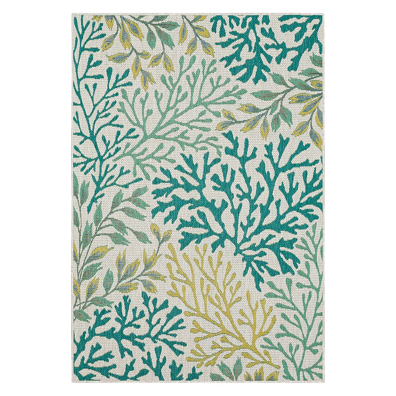 Mohawk Home Coral Indoor Outdoor Accent Area Rug, Green, 4X5.5 Ft