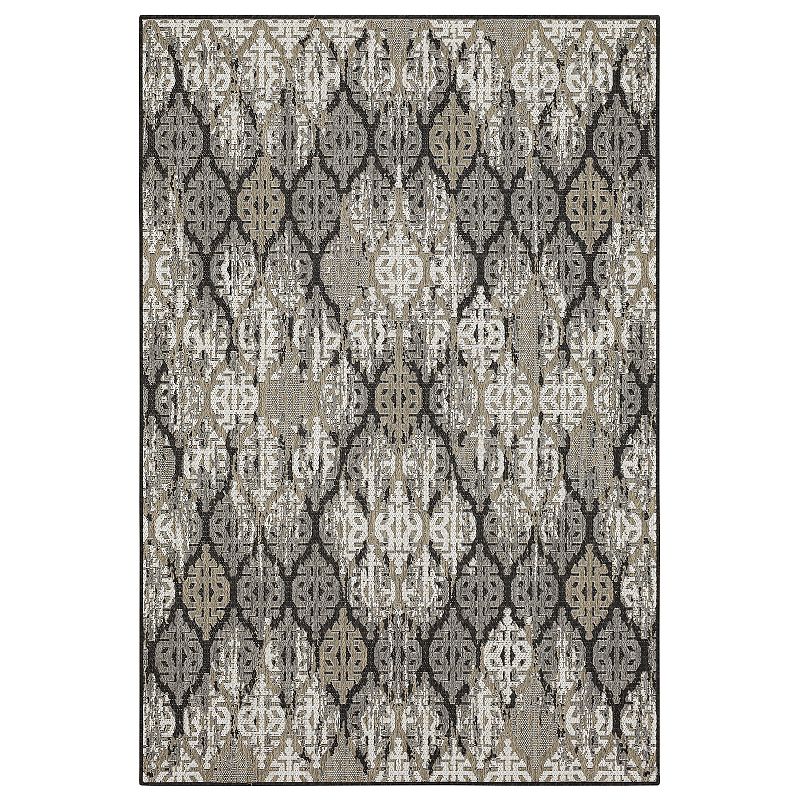 Mohawk Home Stamped Ikat Indoor Outdoor Accent Area Rug, Grey, 2.5X6 Ft