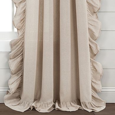 Lush Decor Linen Ruffle Window Curtain Panel