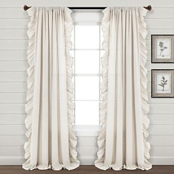 Lush Decor Linen Ruffle Window Curtain Panel