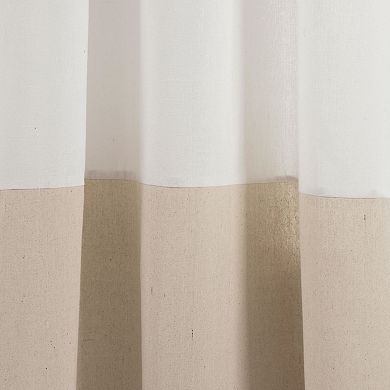 Lush Decor Faux Linen Grommet Colorblock Window Curtain Panel