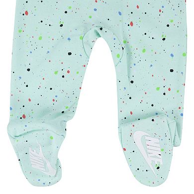 Baby Nike Confetti Allover Print Footed Sleep & Play