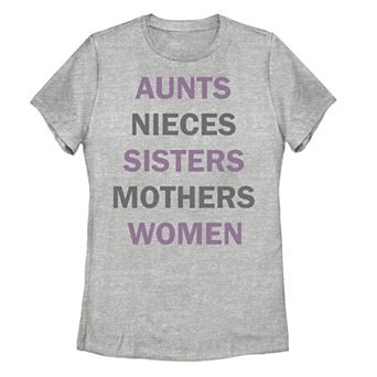 Juniors' Strong Females Of The Family Word Stack Tee