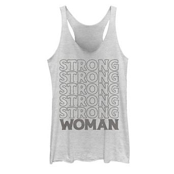 Juniors' "Strong Woman" Word Stack Tank Top