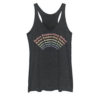 Juniors' "Babes Supporting Babes" Rainbow Tank Top