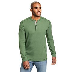 Smith & Eagle Men's Heavyweight Thermal Henley Shirt with Long Sleeves 