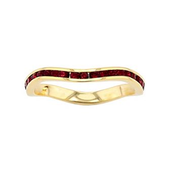 Traditions Jewelry Company 18k Gold Over Silver Birthstone Crystal Wave Ring