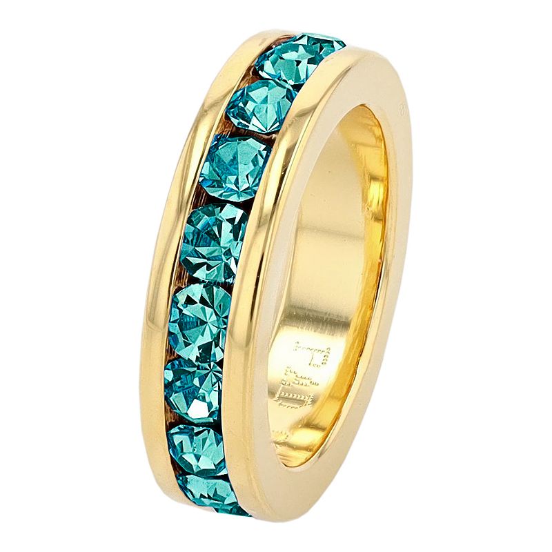 Traditions Jewelry Company 18k Gold Over Silver Birthstone Crystal Eternity Charm, Women's, Gold Over Sterling Dec