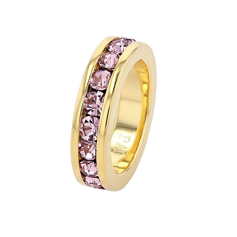Traditions Jewelry Company 18k Gold Over Silver Birthstone Crystal Eternity Charm, Women's, Gold Over Sterling Jun