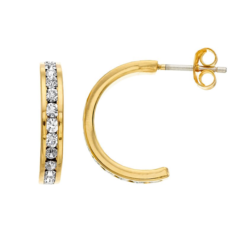 Traditions Jewelry Company 18k Gold Over Silver Crystal Birthstone Earrings, Women's, Gold Over Sterling Apr