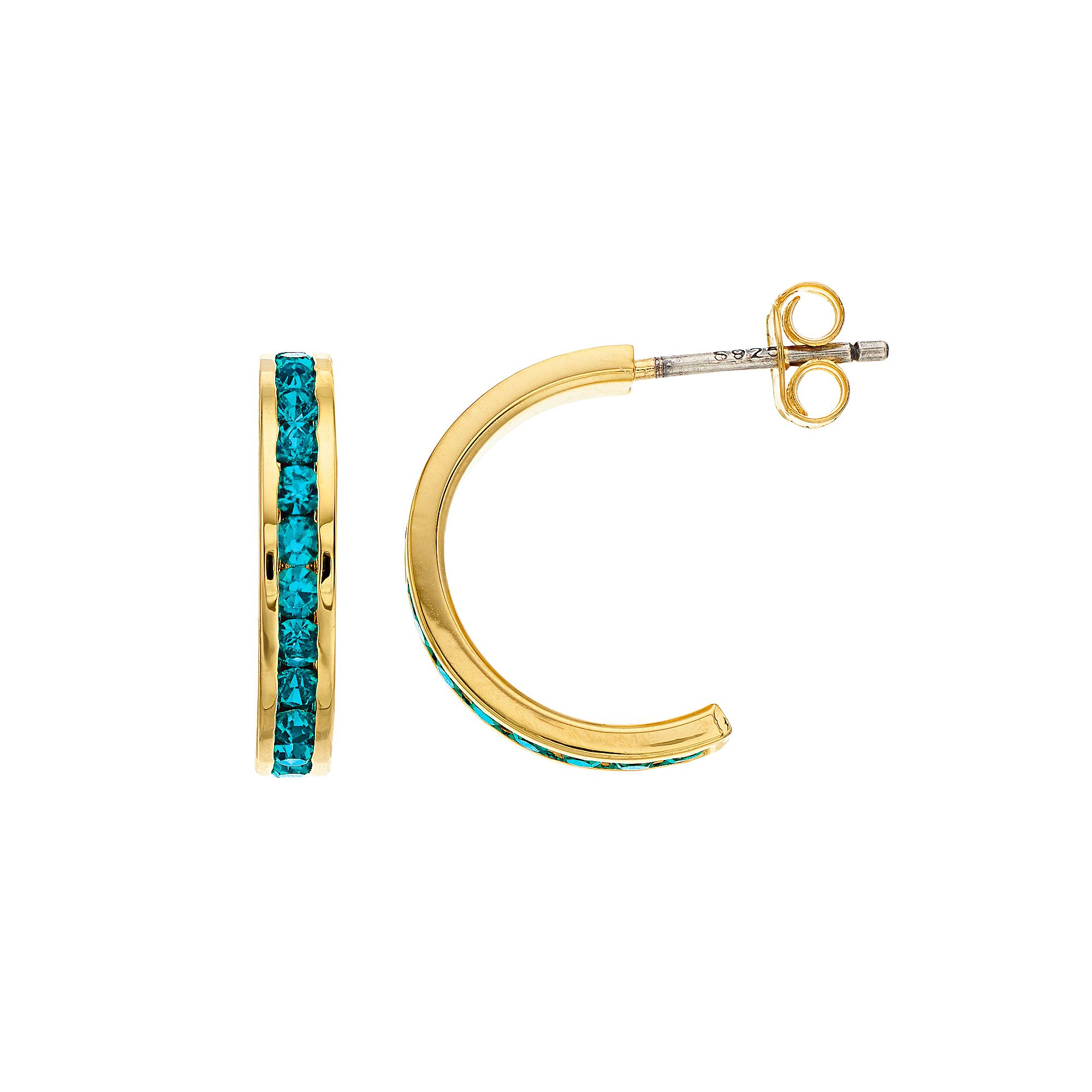 Traditions Jewelry Company 18k Gold Over Silver Crystal Birthstone Earrings