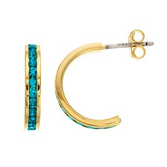 Traditions Jewelry Company 18k Gold Over Silver Crystal Birthstone Earrings