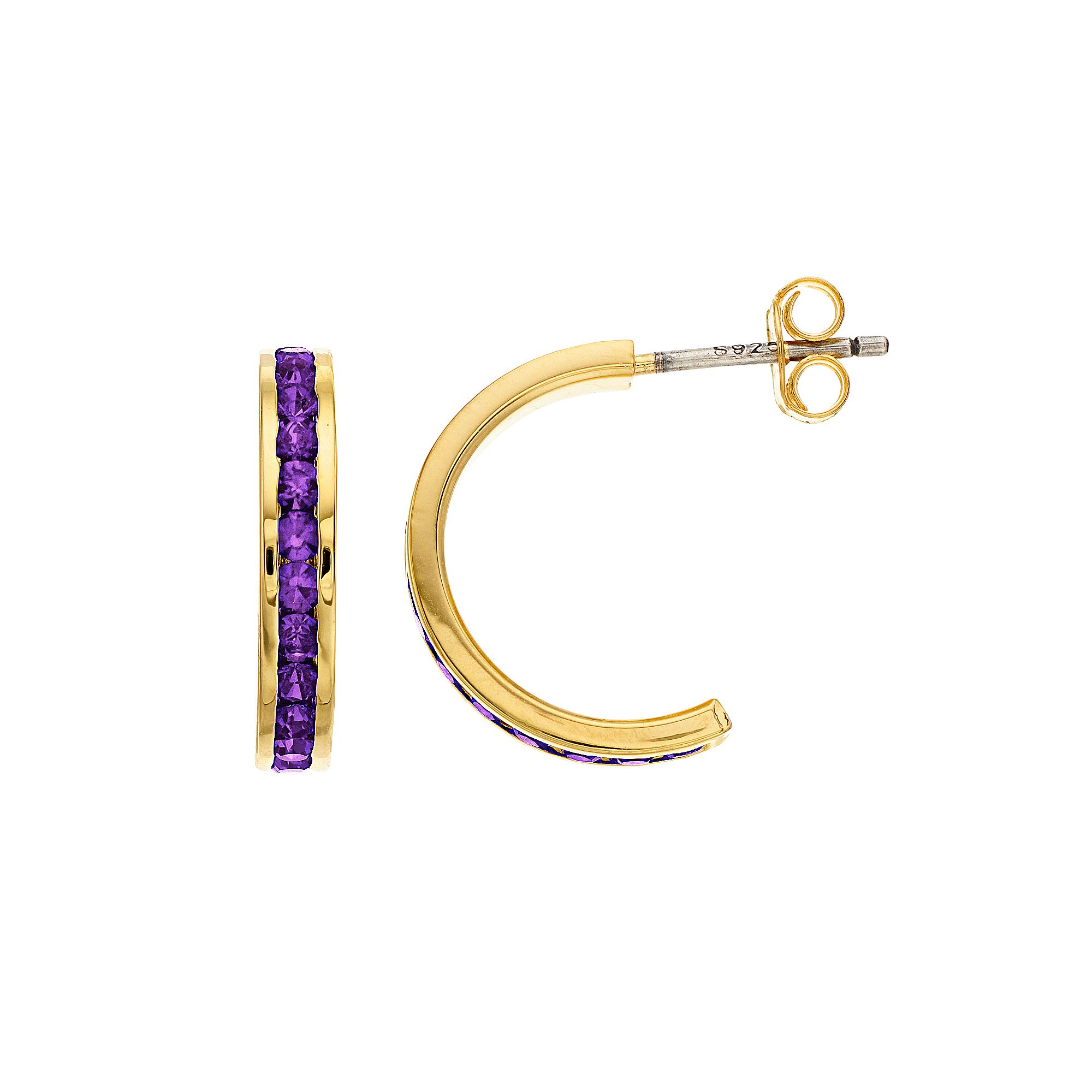 Traditions Jewelry Company 18k Gold Over Silver Crystal Birthstone Earrings