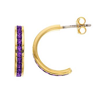 Traditions Jewelry Company 18k Gold Over Silver Crystal Birthstone Earrings