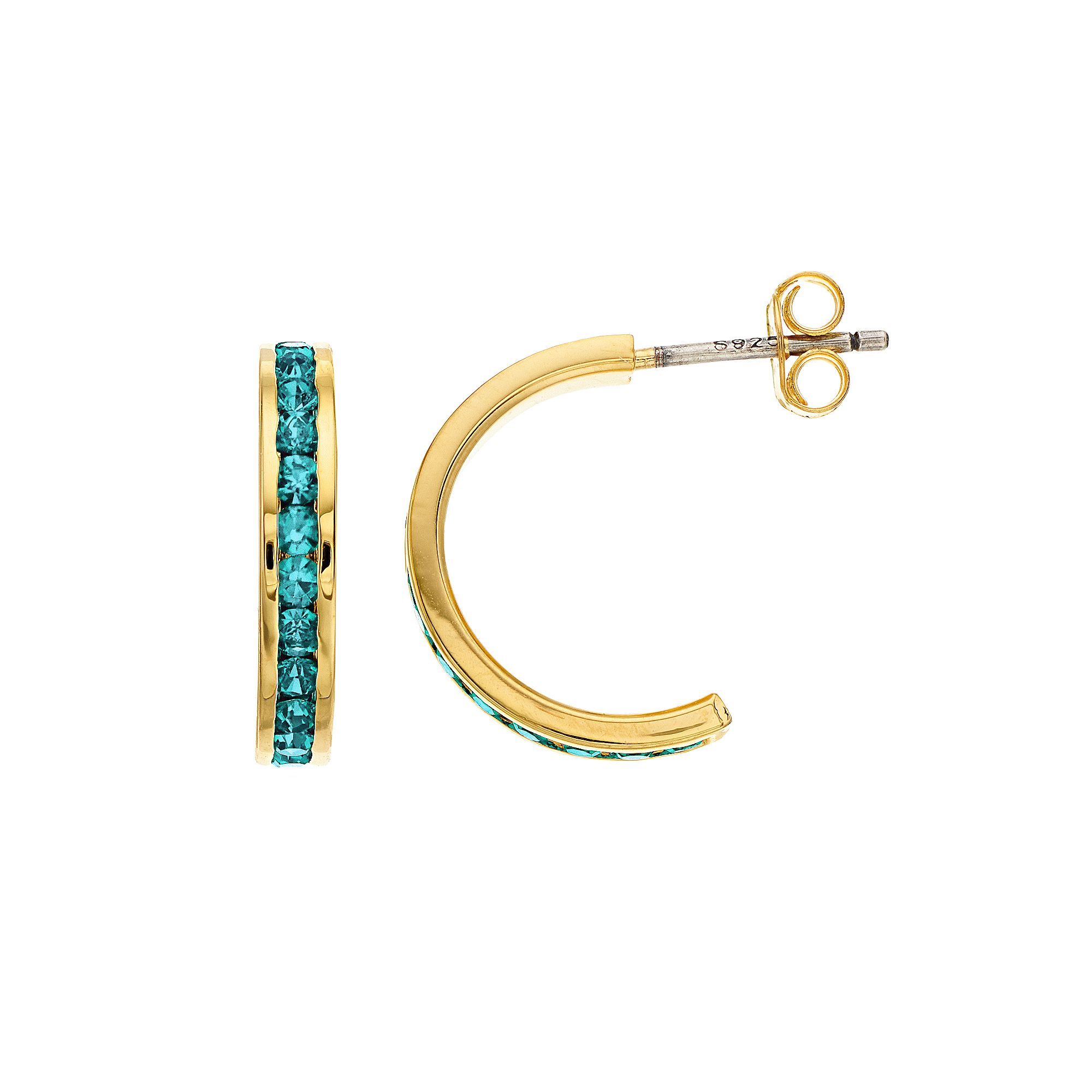 Traditions Jewelry Company 18k Gold Over Silver Crystal Birthstone Earrings
