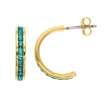 Traditions Jewelry Company 18k Gold Over Silver Crystal Birthstone Earrings