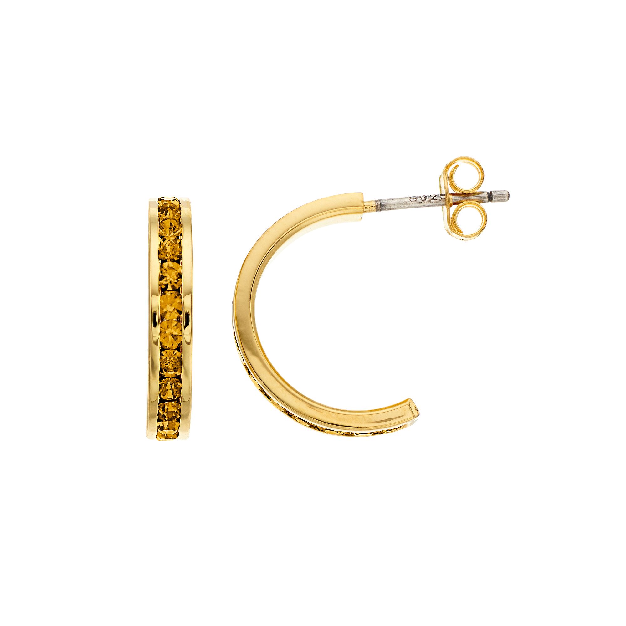 Traditions Jewelry Company 18k Gold Over Silver Crystal Birthstone Earrings