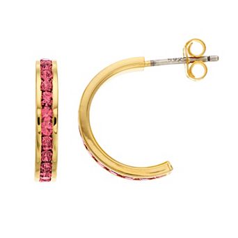 Traditions Jewelry Company 18k Gold Over Silver Crystal Birthstone Earrings