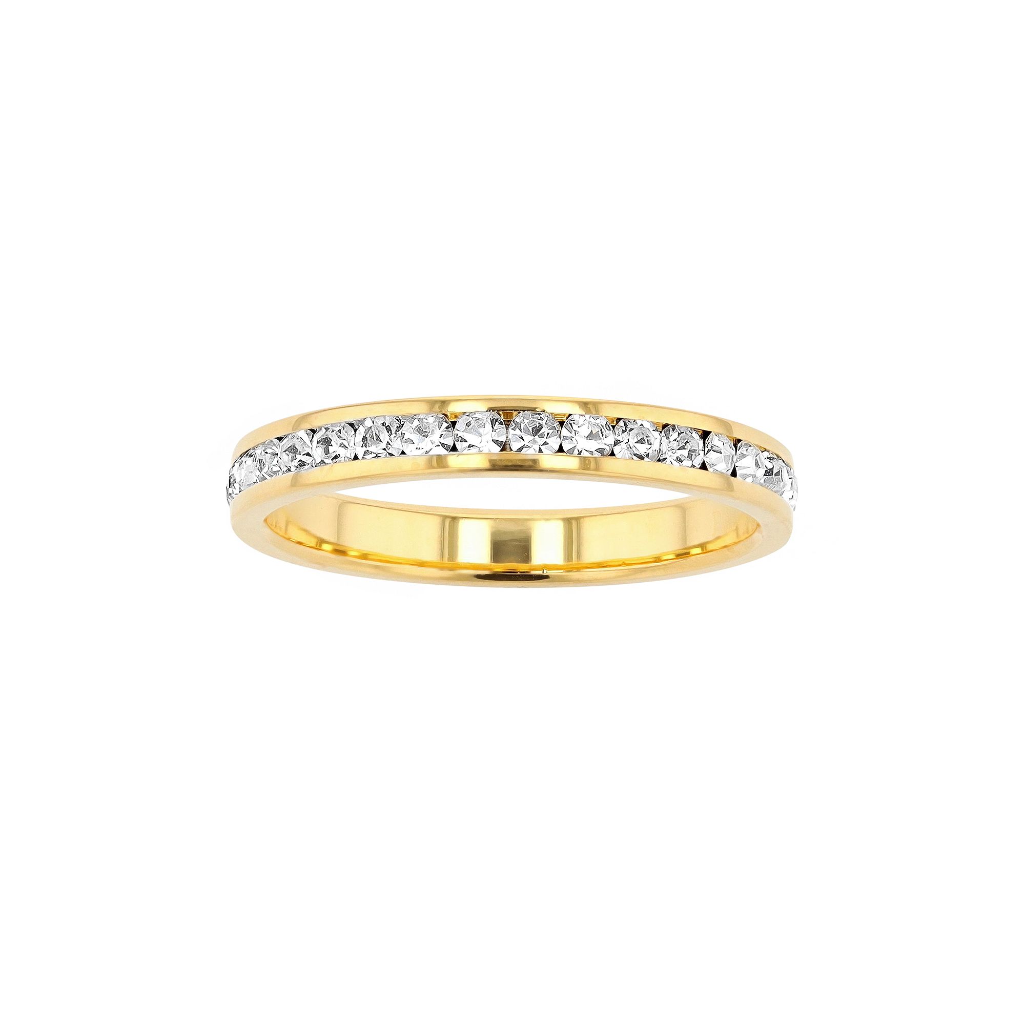 Traditions Jewelry Company 18k Gold Over Silver Birthstone Crystal Eternity