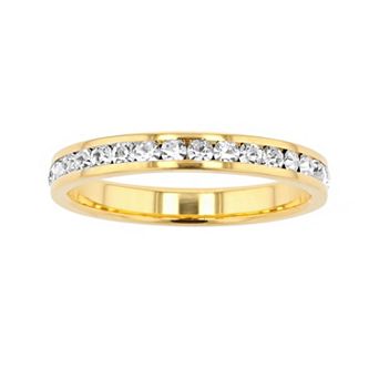 Traditions Jewelry Company 18k Gold Over Silver Birthstone Crystal Eternity Ring