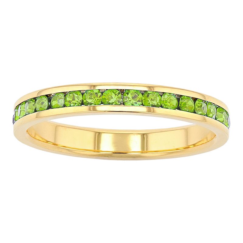 Traditions Jewelry Company 18k Gold Over Silver Birthstone Crystal Eternity Ring, Women's, 18k Gold Plated August