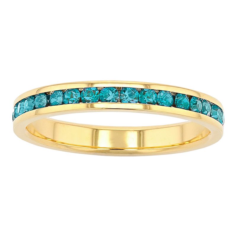 Traditions Jewelry Company 18k Gold Over Silver Birthstone Crystal Eternity Ring, Women's, 18k Gold Plated Dec