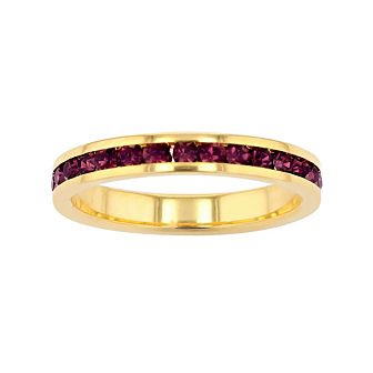 Traditions Jewelry Company 18k Gold Over Silver Birthstone Crystal Eternity Ring