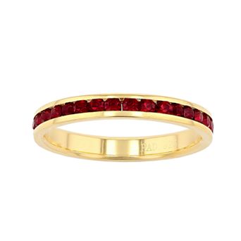 Traditions Jewelry Company 18k Gold Over Silver Birthstone Crystal Eternity Ring