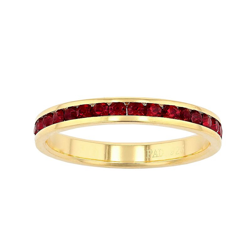 Traditions Jewelry Company 18k Gold Over Silver Birthstone Crystal Eternity Ring, Women's, 18k Gold Plated Jan