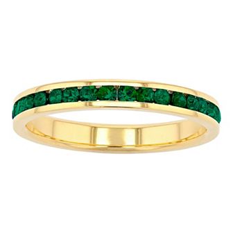 Traditions Jewelry Company 18k Gold Over Silver Birthstone Crystal Eternity Ring