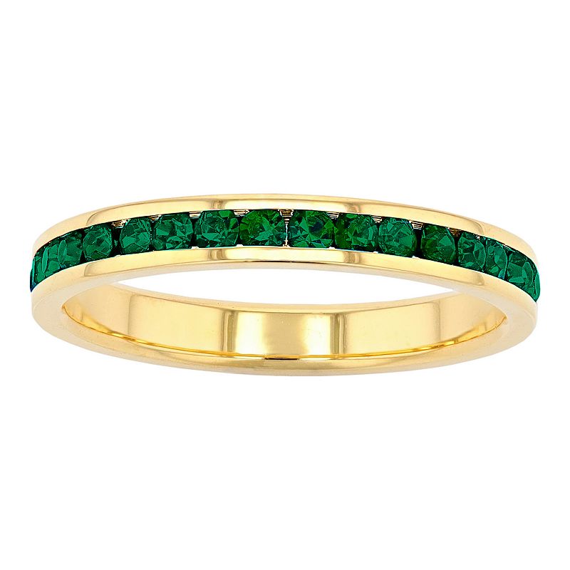 Traditions Jewelry Company 18k Gold Over Silver Birthstone Crystal Eternity Ring, Women's, Size: 5, 18k Gold Plated May