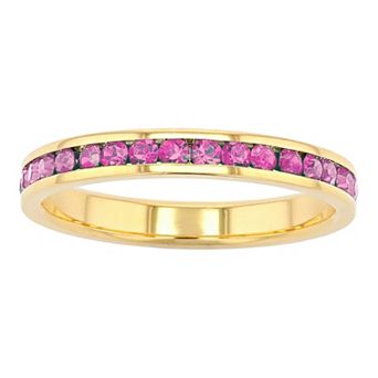 Traditions Jewelry Company 18k Gold Over Silver Birthstone Crystal Eternity Ring