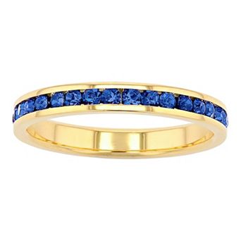 Traditions Jewelry Company 18k Gold Over Silver Birthstone Crystal Eternity Ring