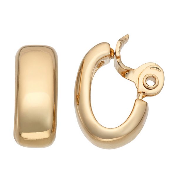 Napier Gold Tone Hoop Clip-On Earrings