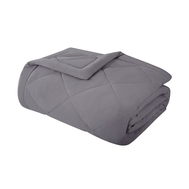 20125036 Serta Supersoft Washed Cooling Blanket, Dark Grey, sku 20125036