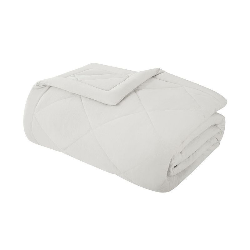 Serta Supersoft Washed Cooling Blanket, White, Full/Queen