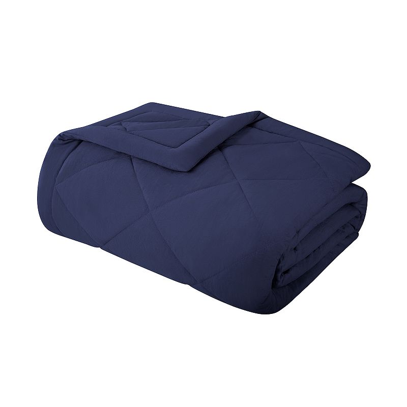 Serta Supersoft Washed Cooling Blanket, Blue, Twin