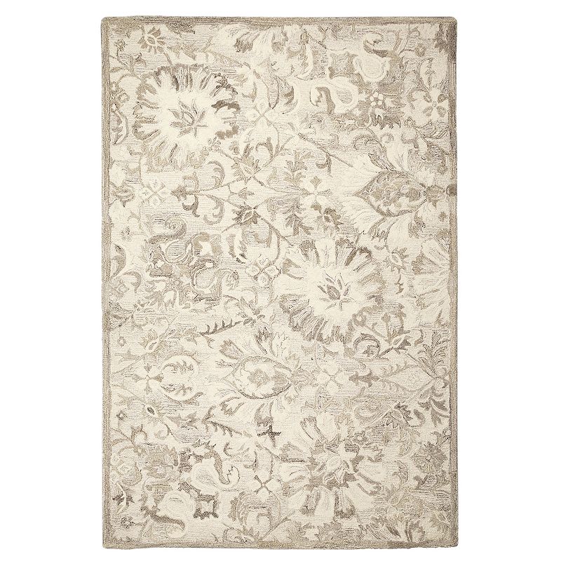 Liora Manne Hana Flora Rug, Beig/Green, 7.5X9.5 Ft