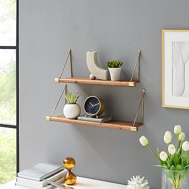 Linon Askins Wall Shelves 2-Piece Set