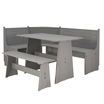 Linon Waldron Corner Nook Dining 3 pc Set