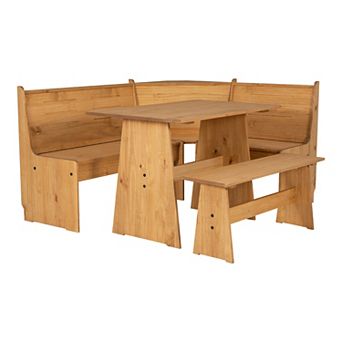 Linon Waldron Corner Nook Dining 3 pc Set