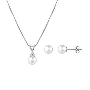 PRIMROSE Sterling Silver Cubic Zirconia Teardrop Pendant & Stud Earring Set