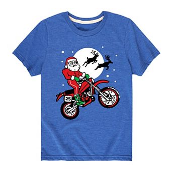 Boys 8-20 Christmas Santa Dirt Bike Graphic Tee