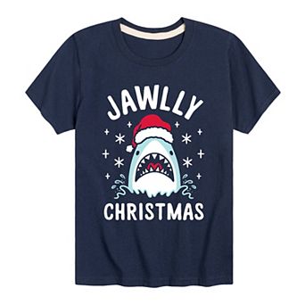 Boys 8-20 Christmas Shark Jawlly Graphic Tee