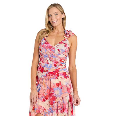 knee length dresses for ladies Petite Sleeveless Chiffon Belted Dress - Navy Floral main image 0