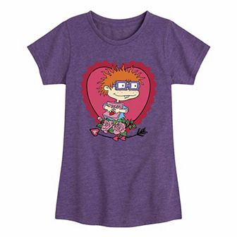 Girls 7-16 Rugrats Chuckie Valentine's Graphic Tee