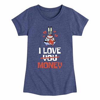 Girls 7-16 Spongebob SquarePants I Love Mo's Money Graphic Tee