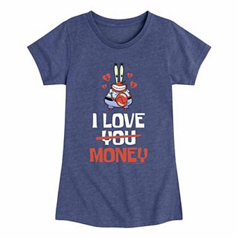 Girls 7-16 Spongebob SquarePants I Love Mo's Money Graphic Tee