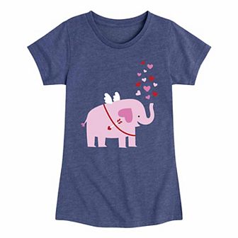 Girls 7-16 Heart Elephant Graphic Tee