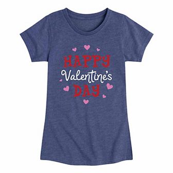 Girls 7-16 Happy Valentines Day Graphic Tee